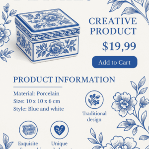 Blue-and-White Porcelain Box